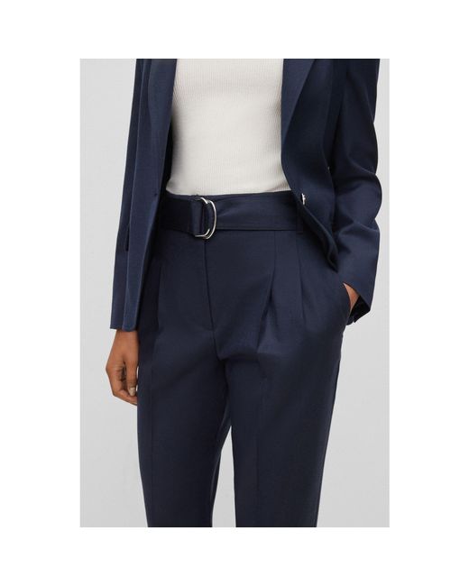 Boss Blue Tapiah1 Straight Trousers