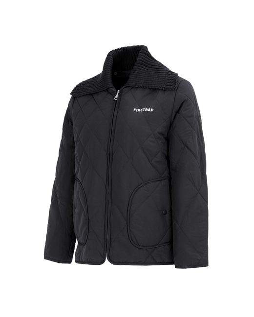 Firetrap Black Long Sleeve Hip Length Quilted Jacket