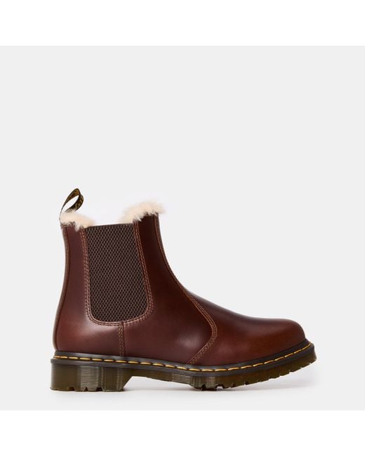 Dr. Martens Brown 2976 Leonore Fur Lined Chelsea Boot