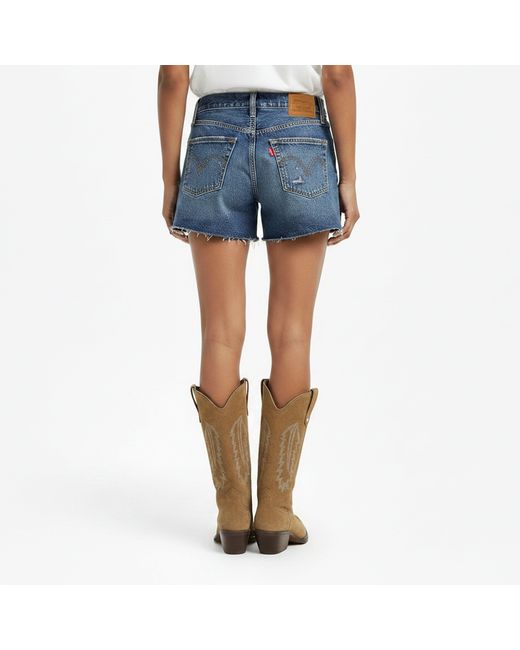Levi's Blue Ribcage Denim Shorts