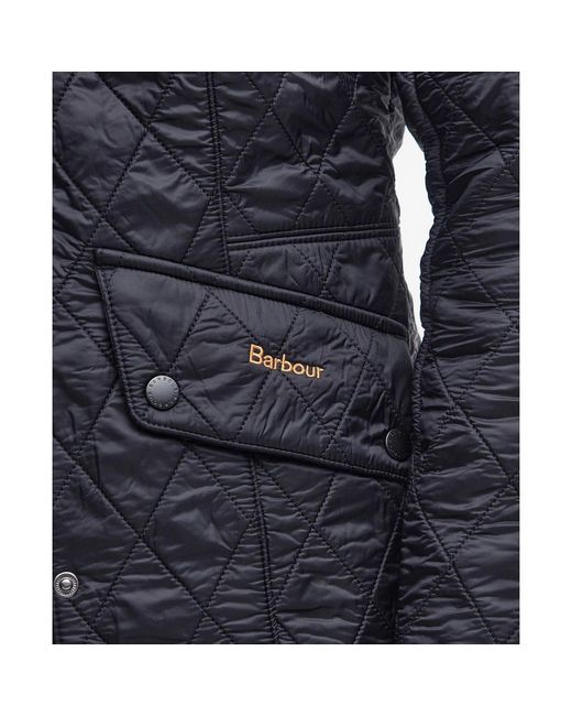 Barbour Blue Cavalry Polarquilt Diamond-Quilted Fleece-Lined Long Sleeve Slim Fit Quilted Jacket