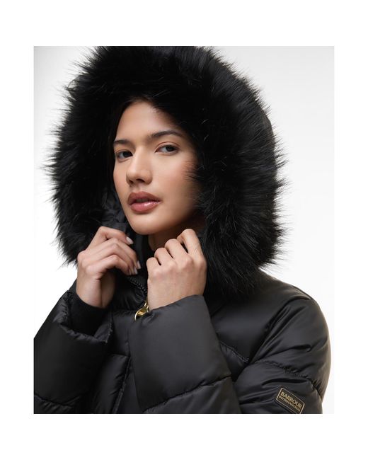 Barbour Black Cher Detachable Hood Long Sleeve Medium Puffer Jacket