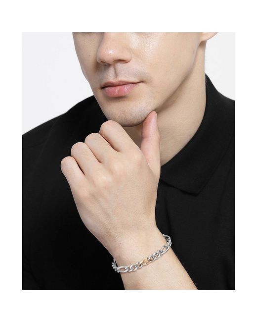 Boss Metallic Rian Stainless Steel Figaro Magnetic Chain Bracelet for men