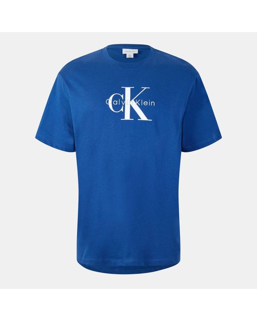 Calvin Klein Blue Calvin Monogram T Shirt for men
