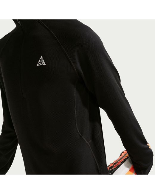 Nike Black Acg Dri-Fit Mid-Layer 1/4-Zip Trail Running Top for men