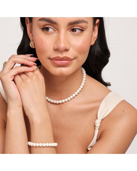 Jon Richard White Plated Magnetic Pearl Bracelet