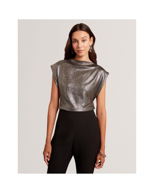 Ted Baker Gray Metallic Short Sleeve Slim Fit T-Shirt