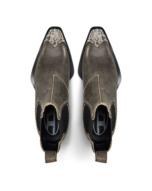 DIESEL Brown Calmity Ankle Heeled Boots