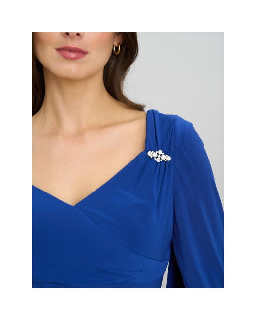 Gina Bacconi Blue Jenna Draped Back Shoulder Maxi Dress