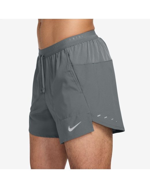 Nike Gray Stride 5In Performance Shorts for men