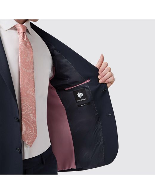 Twisted Tailor Blue Ellroy Tailored Fit Jacket for men