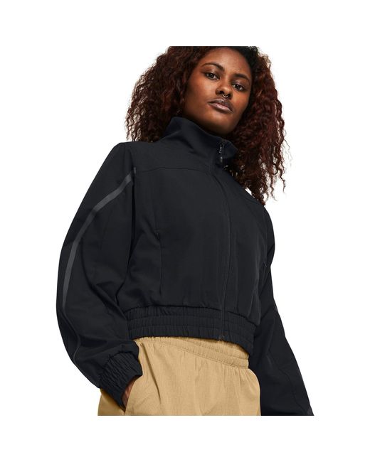 Under Armour Black Unstoppable Cropped Tracksuit Top