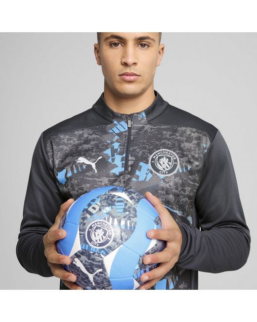 PUMA Blue Manchester City Pre Match Quarter-Zip Top 2024 2025 Adults for men