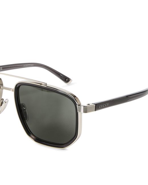 Gucci Gray Gg2073S Square Aviator Sunglasses for men