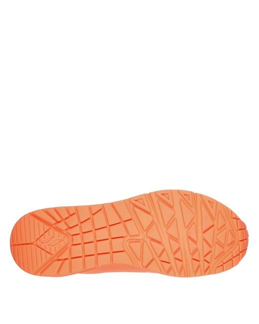 Skechers Orange Durabuck Lace Up Classic Low-Top Trainers