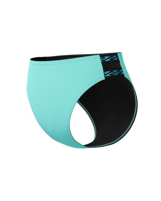 Speedo Green Solid Logo Elastic High Waist Bottom
