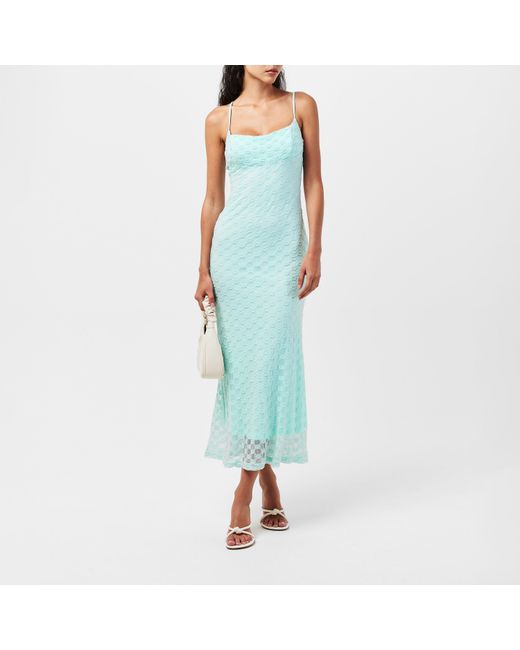 Bardot Blue Adoni Mesh Midi Dress