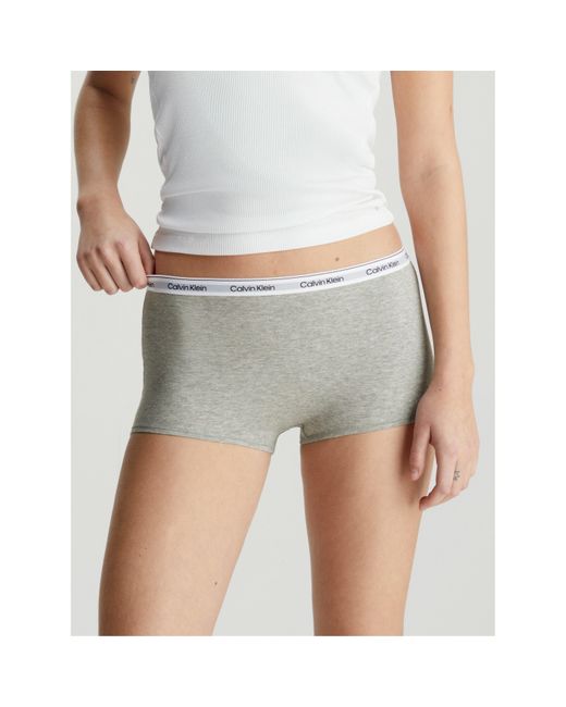 Calvin Klein White Streamlined Soft Fabric Boy Shorts
