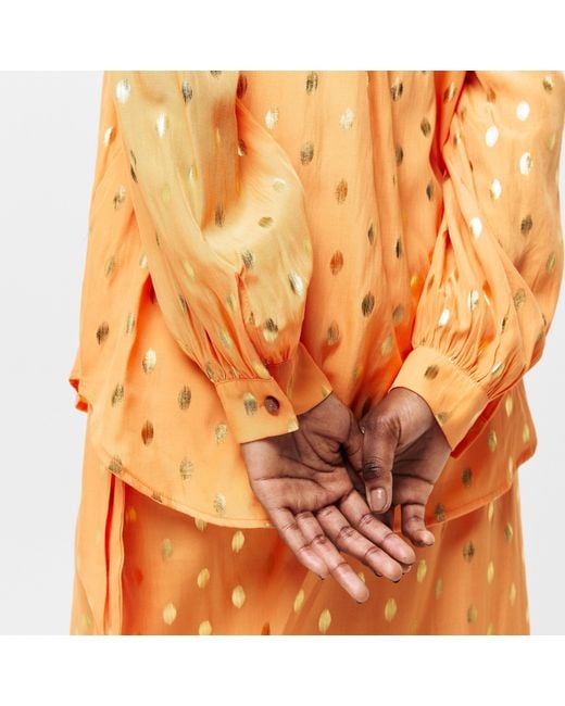 Never Fully Dressed Orange Fleck Miley Long Sleeve Patterned Shirt