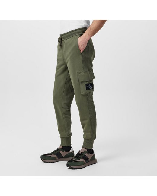 Calvin Klein Green Logo-Patch Track Pants for men