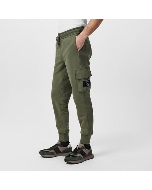 Calvin Klein Green Logo-Patch Track Pants for men