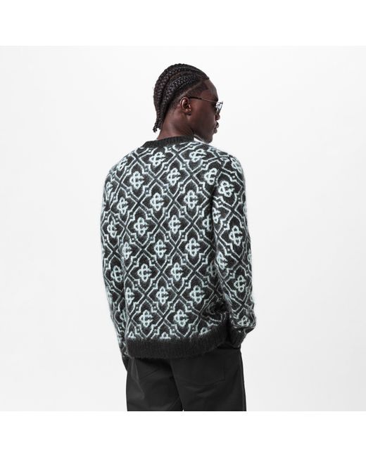 Casablanca Black Mono Mohair Crew Neck Jumper for men
