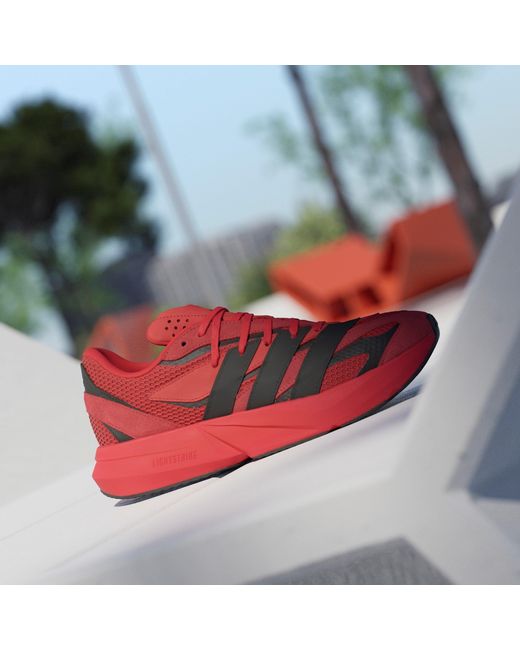Adidas Red Adults Lightblaze Low-Top Trainers