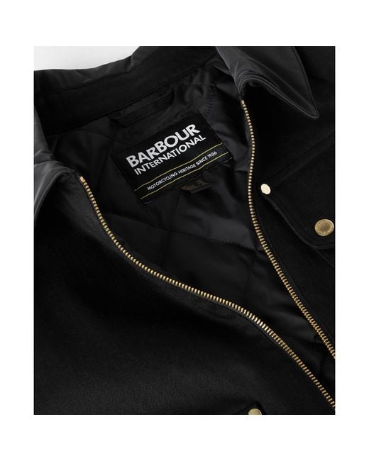 Barbour Black Warlock Heavy Cotton Faux-Velvet Collar Boxy Coach Jacket
