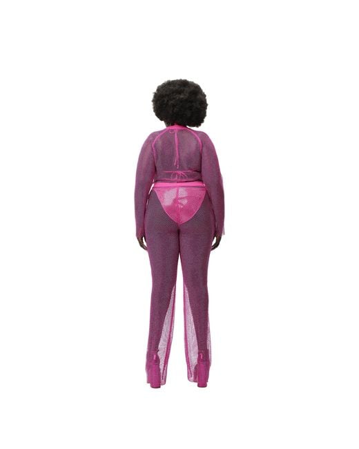 Adidas Pink X Ivy Park Crystal Mesh Cover-Up Trousers