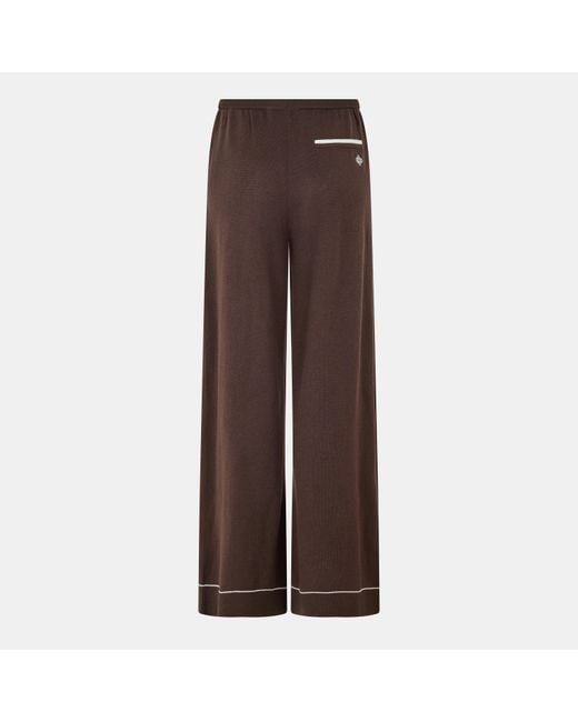 The Couture Club Brown Knitted Panel Trousers