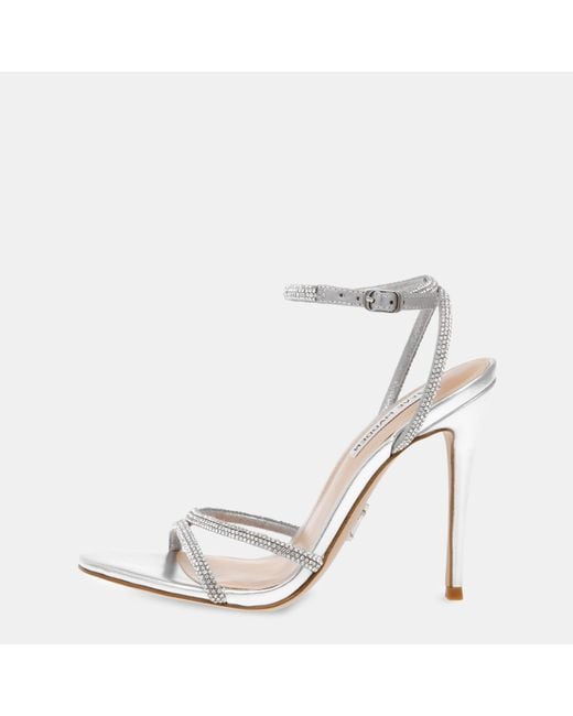 Steve Madden White Bryanna Heeled Sandals