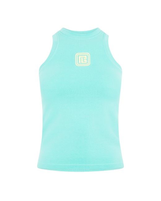 Balmain Blue Retro Pb Tank Top