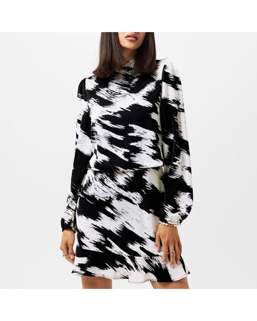 AX Paris Multicolor And High Neck Long Sleeve Skater Dress