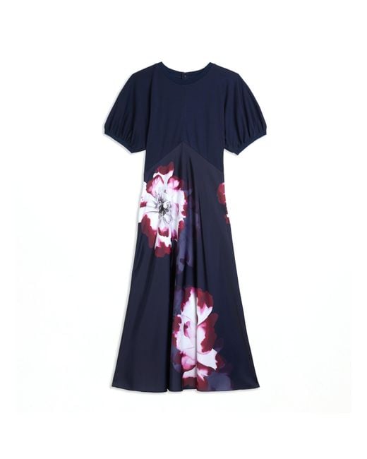 Ted Baker Blue Mitzic Printed Tea Dress