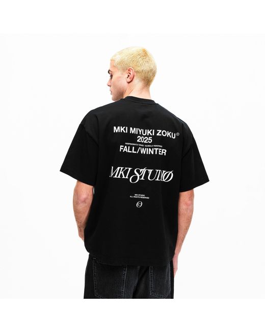 MKI Miyuki-Zoku Black Script Studio T Oversized T-Shirt for men