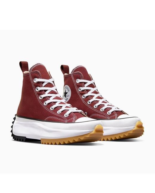 Converse Red Run Star Hike Platform Canvas High-Top Trainers