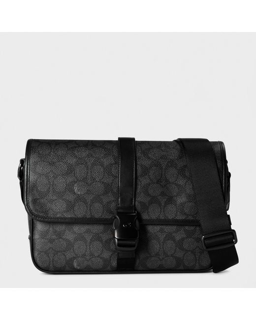 COACH Black League Messenger Bag for men