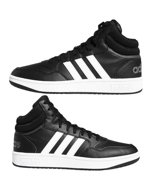 Adidas Black Hoops 3.0 Mid Classic Vintage Shoes for men