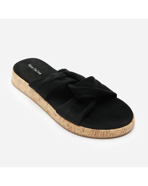 Where's That From Brown Where's Knotted Open Toe Low Wedge Sandal
