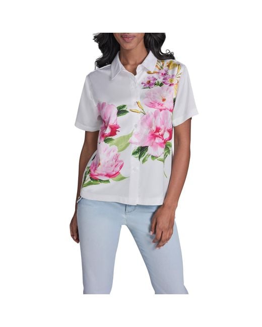 Karl Lagerfeld Multicolor Sportswear Patterned Short Sleeve Shirt