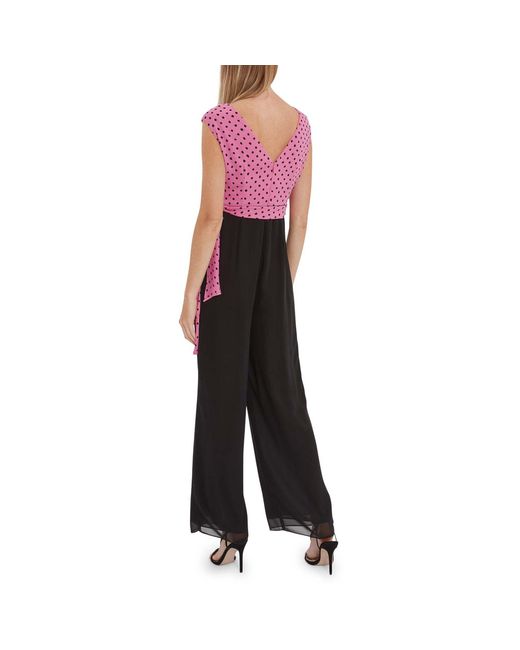 Gina Bacconi Red Milana Chiffon Jumpsuit