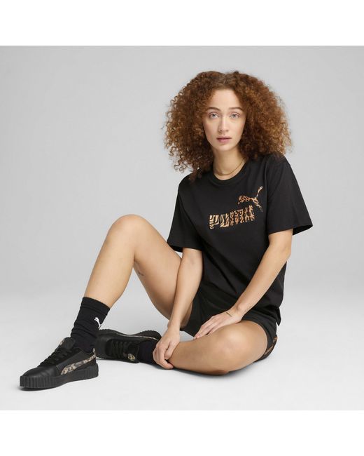 PUMA Black Regular Fit Logo T-Shirt