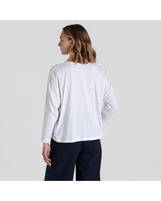 Craghoppers White Emere Long Sleeve T-Shirt