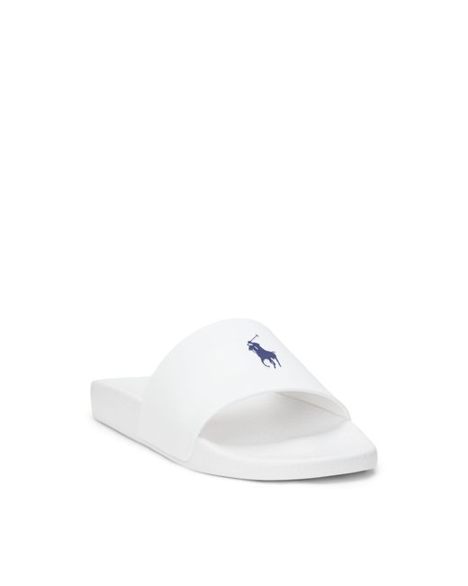 Polo Ralph Lauren White Pool Slides for men