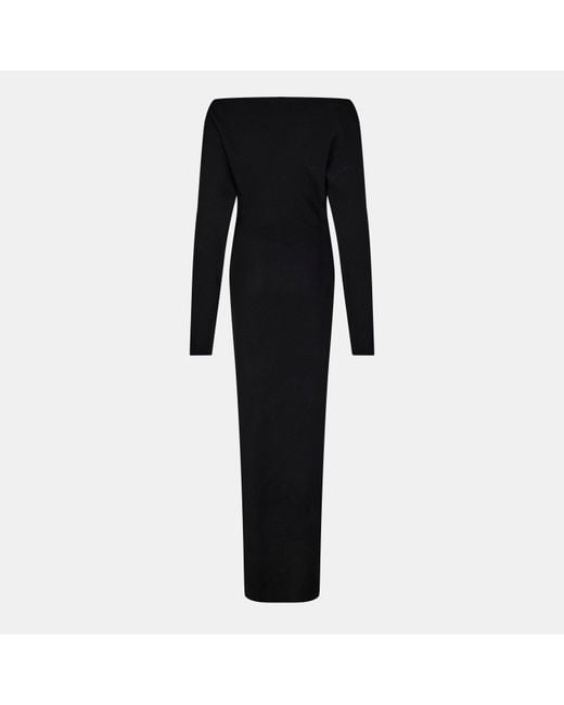 Naked Wardrobe Black Knit Off-Shoulder Sweater Maxi Dress