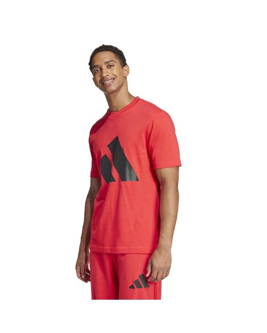 Adidas Red Essentials Big Logo T-shirt for men