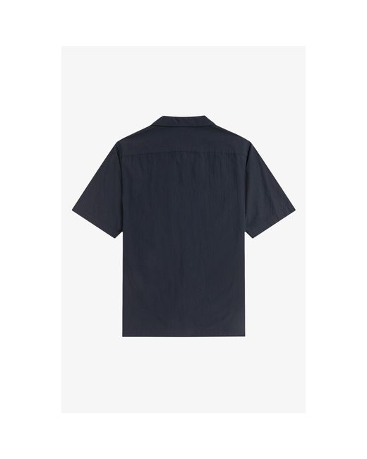Fred Perry Blue Short Sleeve Plain Shirt for men