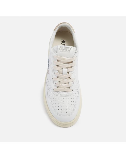 Autry White Medalist Leather Court Trainers