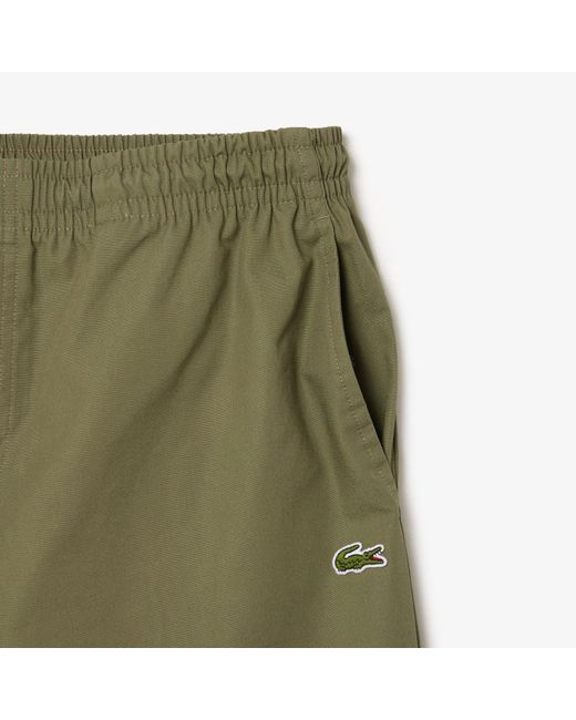 Lacoste Green Relaxed Fit Poplin Shorts for men
