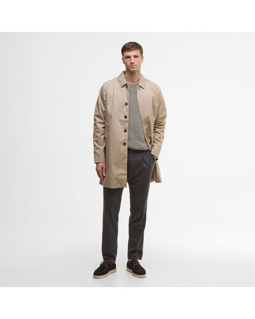 Barbour Natural Lorden Thigh Length Long Sleeve Button Mac for men